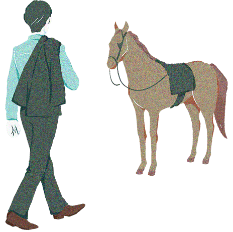 男性と馬